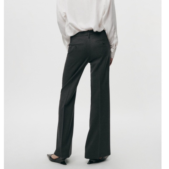 NWT ZARA dark gray wool straight leg trousers size M - Picture 5 of 14